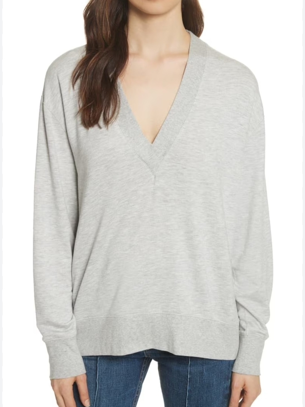 Rag & Bone Light Gray V-Neck Sweater